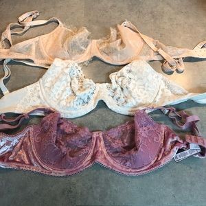 3 Victoria’s Secret lace bras